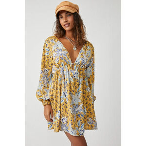 Free People's Yellow Soli Mini Floral Combo, XS